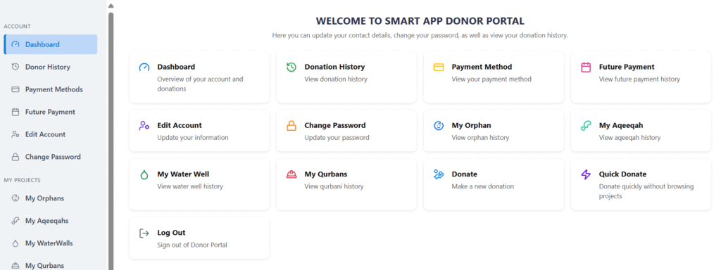Donor Portal Dashboard