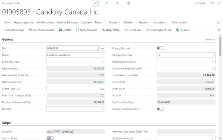 Stripe integration in Business Central