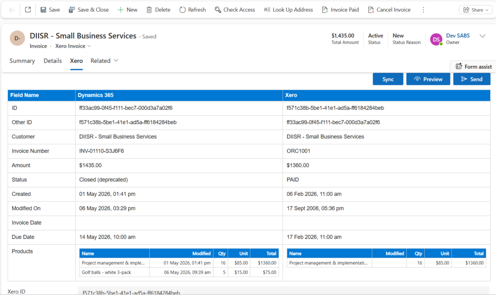 Xero Connector for Dynamics 365