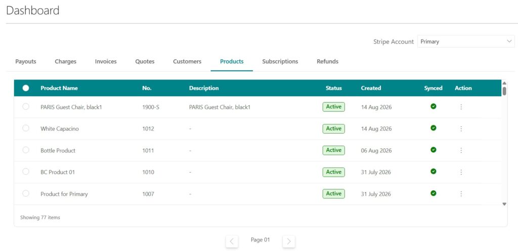 Stripe Integration for Business Central Products
